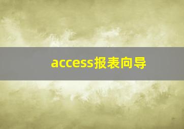 access报表向导