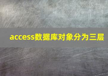 access数据库对象分为三层