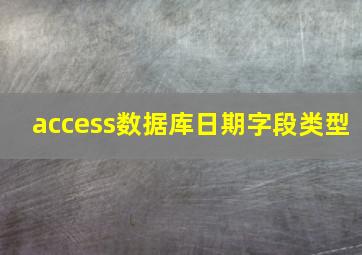 access数据库日期字段类型