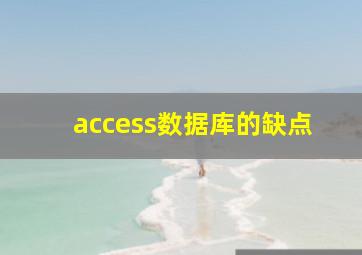 access数据库的缺点