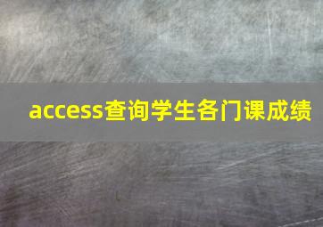 access查询学生各门课成绩