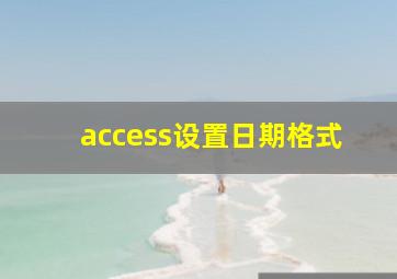 access设置日期格式