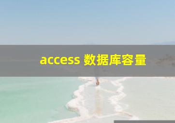 access 数据库容量