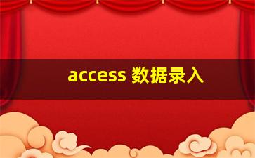 access 数据录入