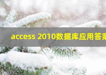 access 2010数据库应用答案