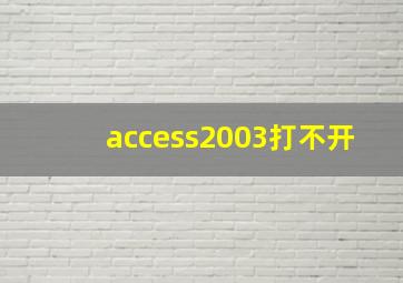 access2003打不开