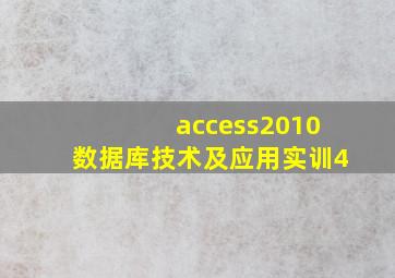 access2010数据库技术及应用实训4