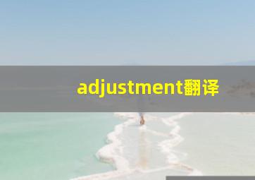 adjustment翻译