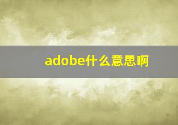 adobe什么意思啊