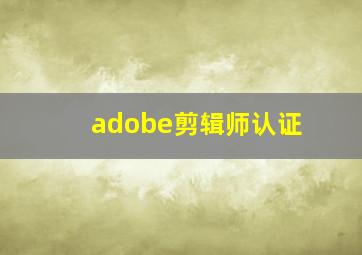 adobe剪辑师认证