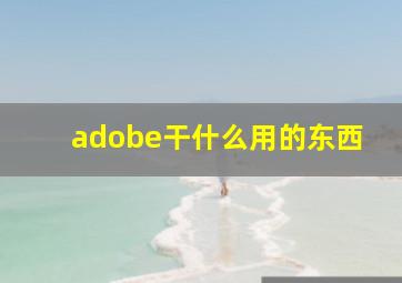 adobe干什么用的东西