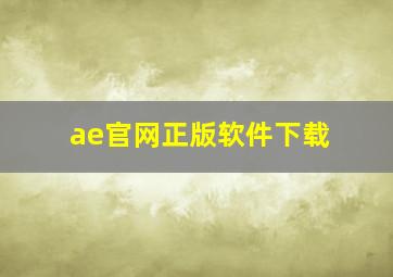 ae官网正版软件下载