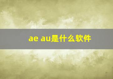 ae au是什么软件