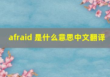 afraid 是什么意思中文翻译