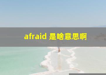 afraid 是啥意思啊