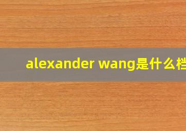 alexander wang是什么档次