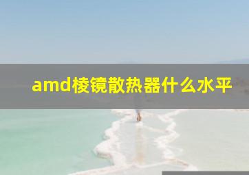 amd棱镜散热器什么水平