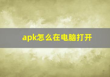 apk怎么在电脑打开