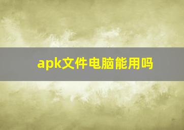 apk文件电脑能用吗