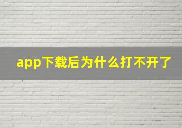 app下载后为什么打不开了