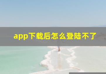 app下载后怎么登陆不了