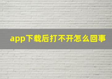 app下载后打不开怎么回事