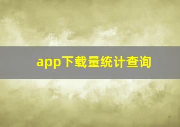 app下载量统计查询