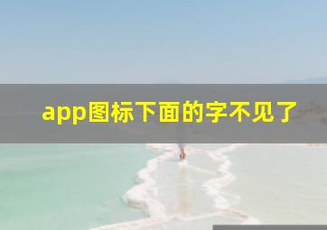 app图标下面的字不见了