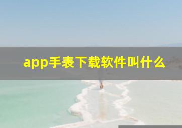 app手表下载软件叫什么