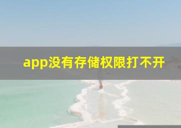 app没有存储权限打不开