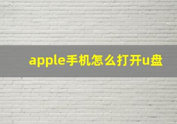 apple手机怎么打开u盘