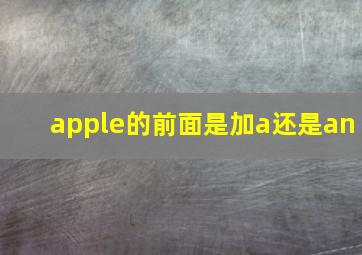 apple的前面是加a还是an