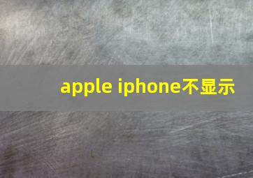 apple iphone不显示