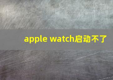 apple watch启动不了