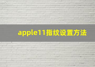 apple11指纹设置方法