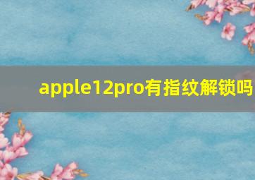 apple12pro有指纹解锁吗