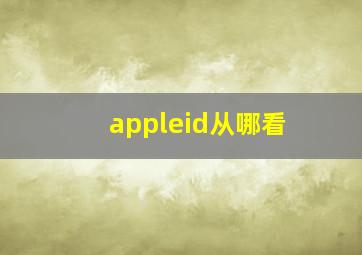 appleid从哪看