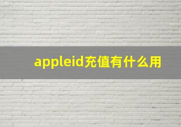 appleid充值有什么用