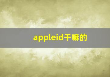 appleid干嘛的