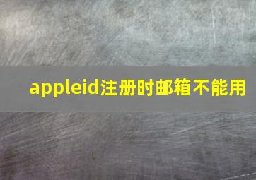 appleid注册时邮箱不能用