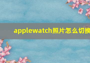 applewatch照片怎么切换