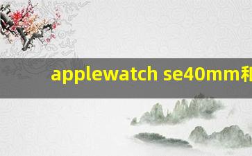 applewatch se40mm和44mm