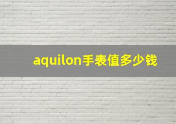 aquilon手表值多少钱