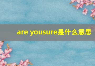 are yousure是什么意思