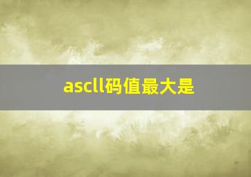 ascll码值最大是