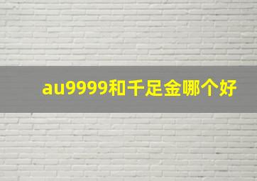 au9999和千足金哪个好