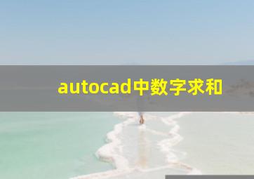 autocad中数字求和