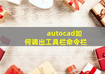 autocad如何调出工具栏命令栏