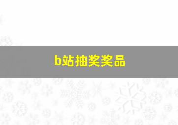 b站抽奖奖品