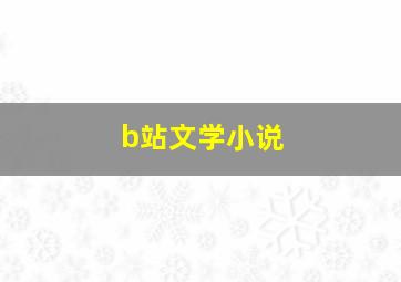 b站文学小说